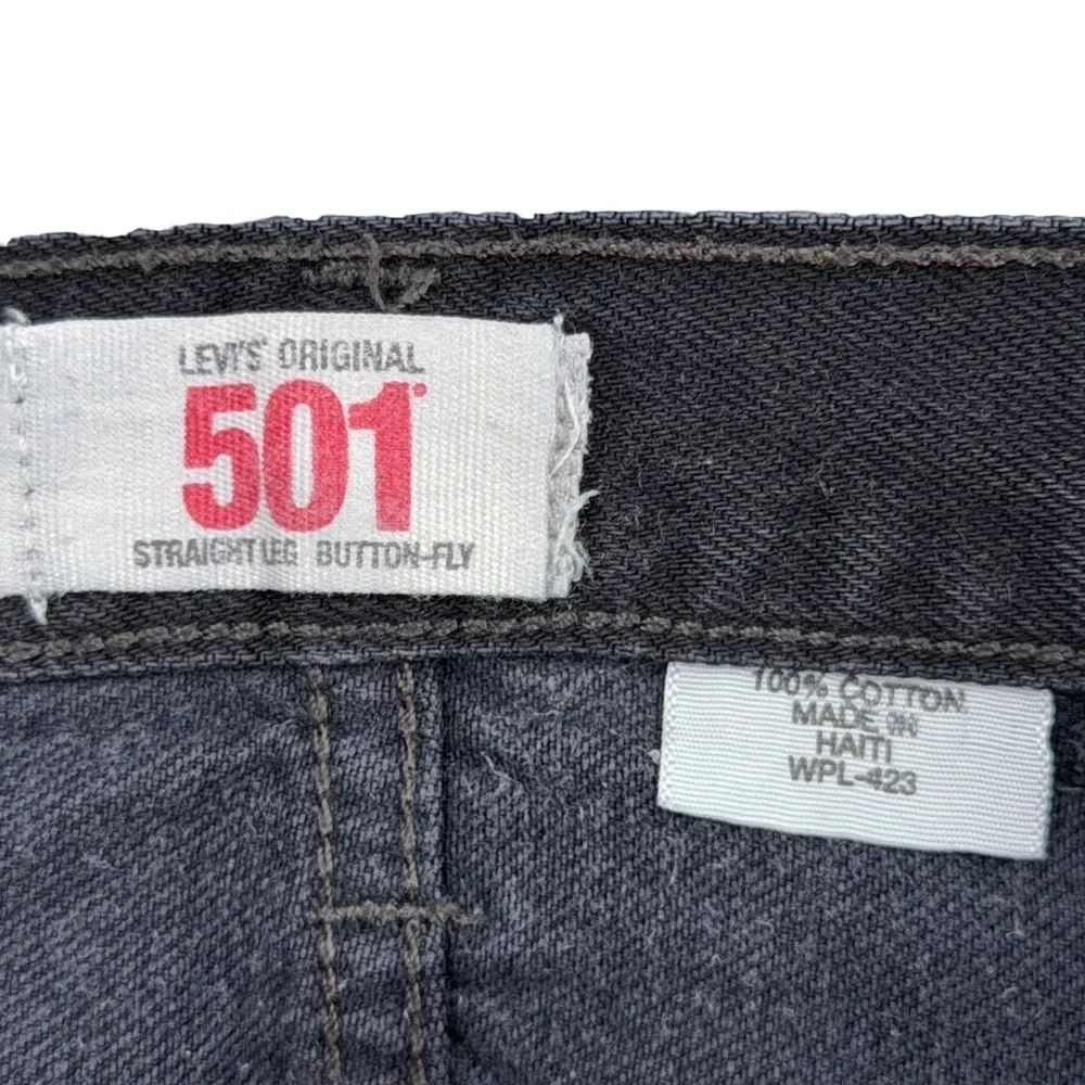 Levi's 501 Mens Black Straight Leg‎ Button Fly Jeans W38 L34